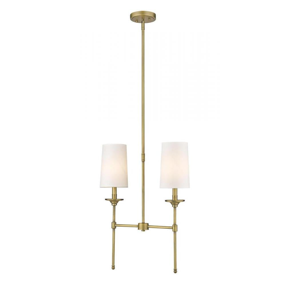 2 Light Linear Chandelier-Off White