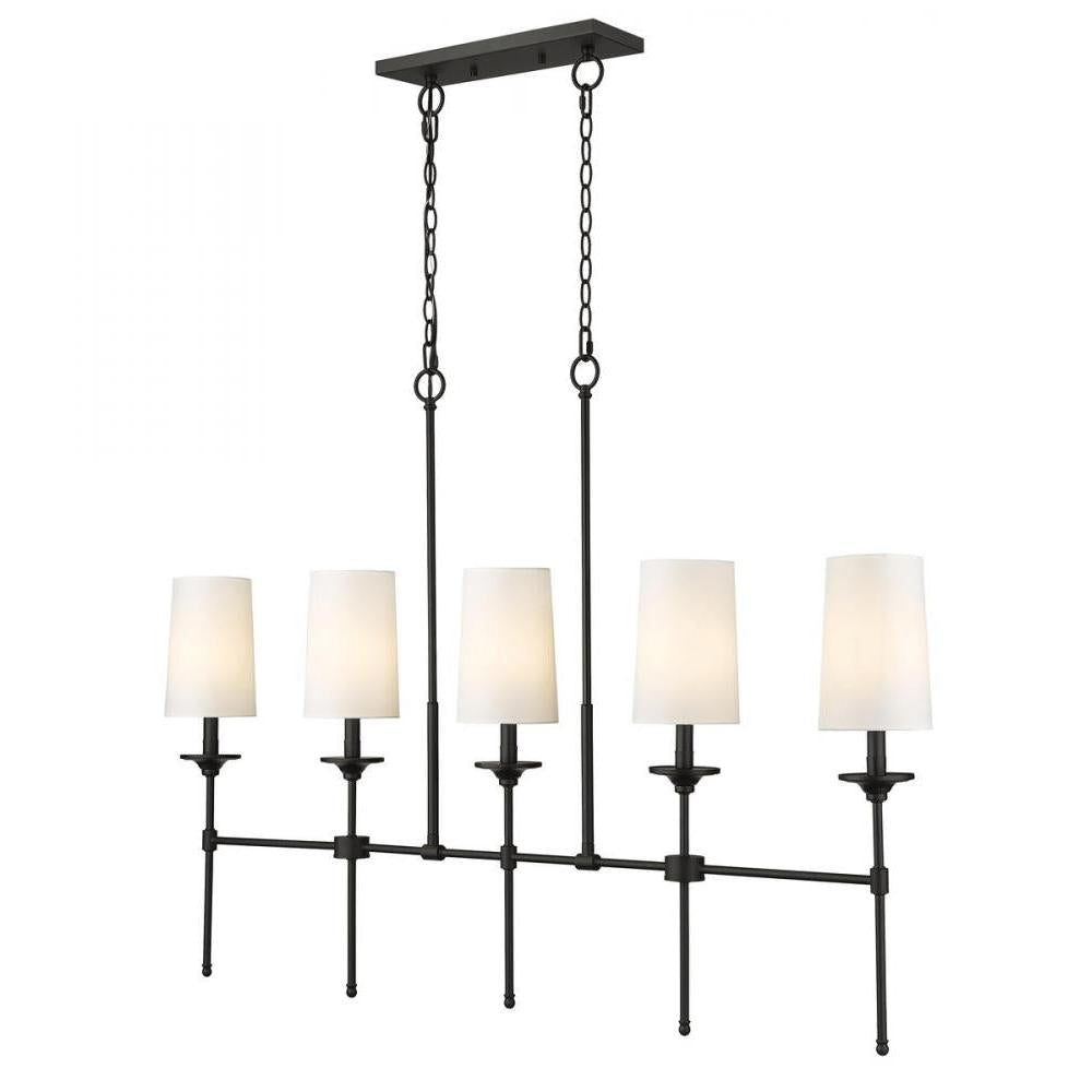 5 Light Linear Chandelier-Off White