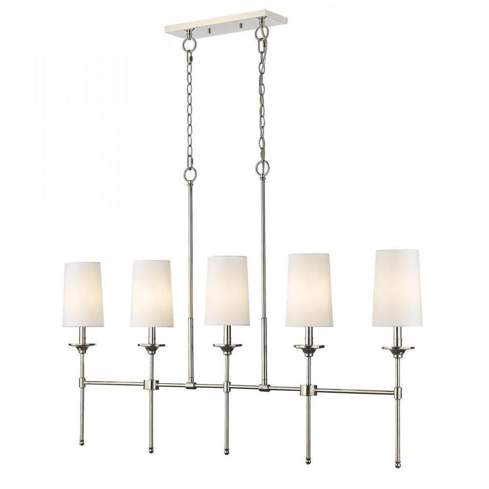 5 Light Linear Chandelier-Off White