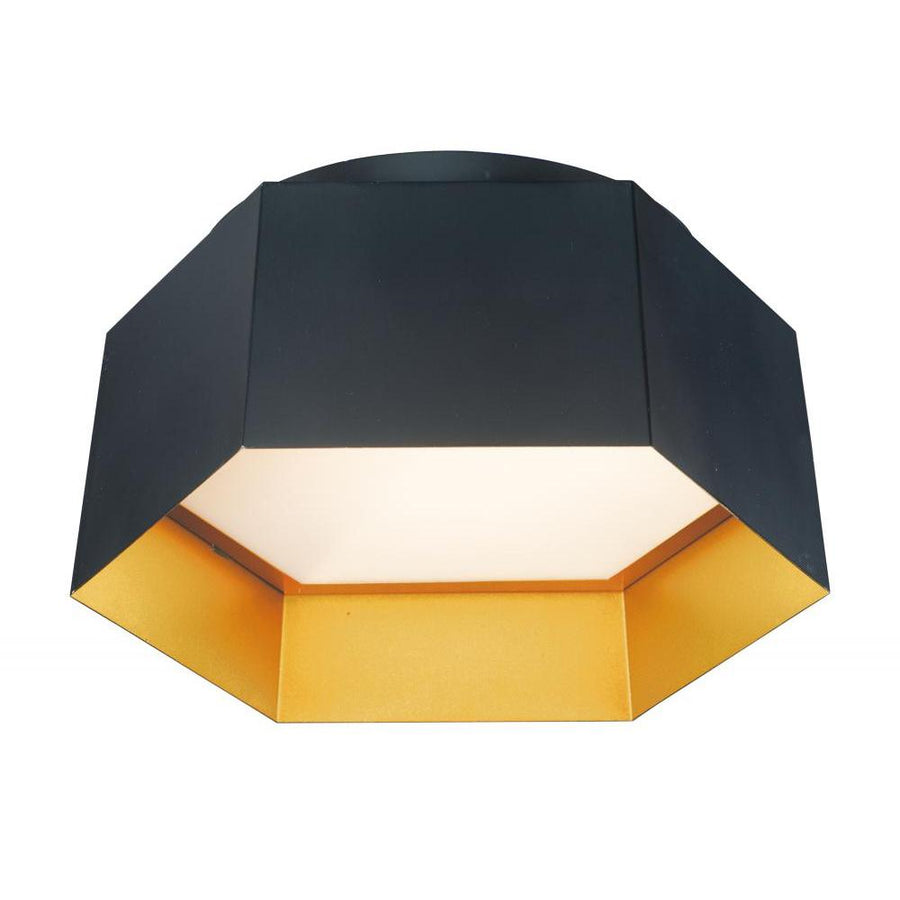 Maxim Lighting 30330BKGLD Honeycomb 16 Inch Flush Mount Light – Black / Gold