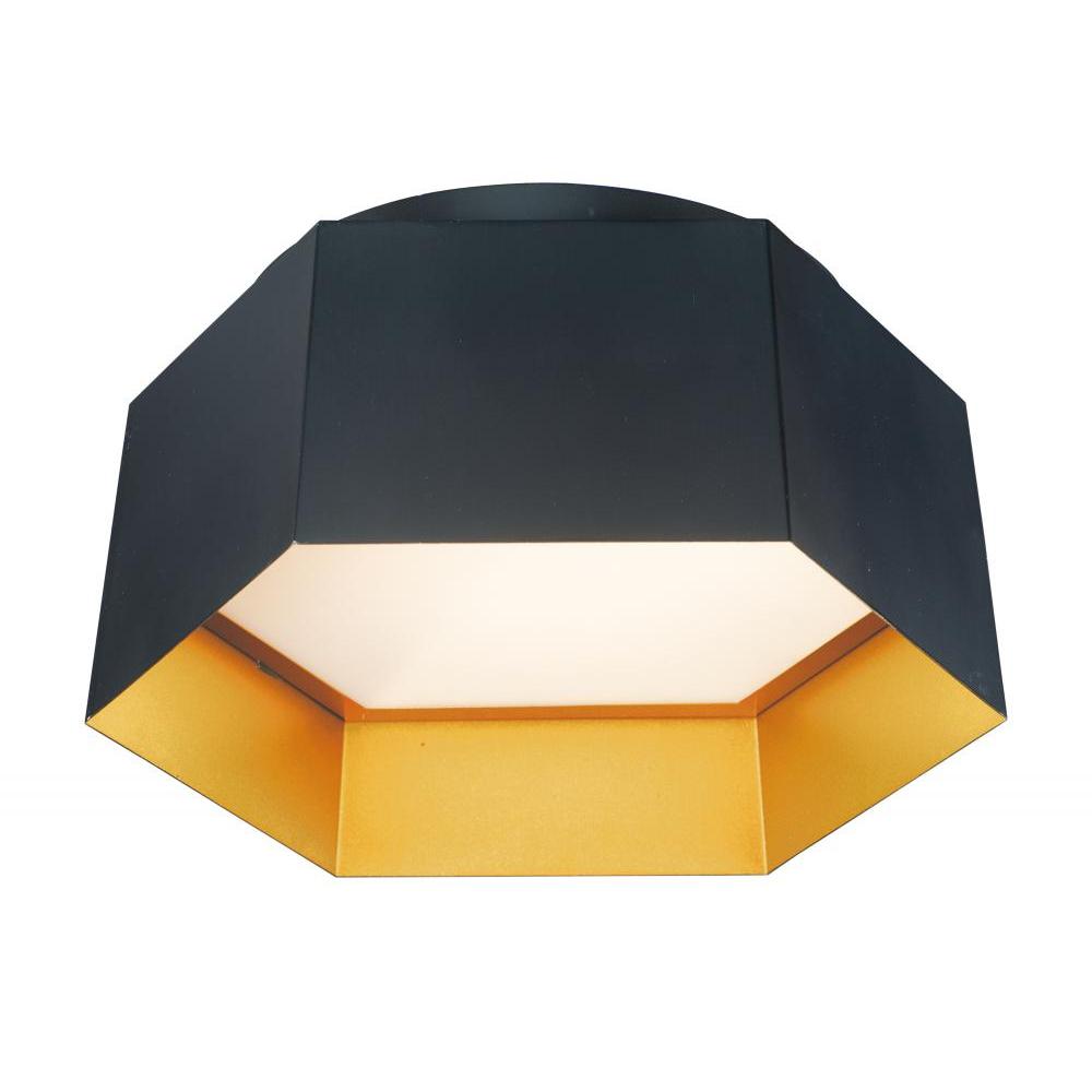 Honeycomb 16 Inch Flush Mount Light – Black / Gold