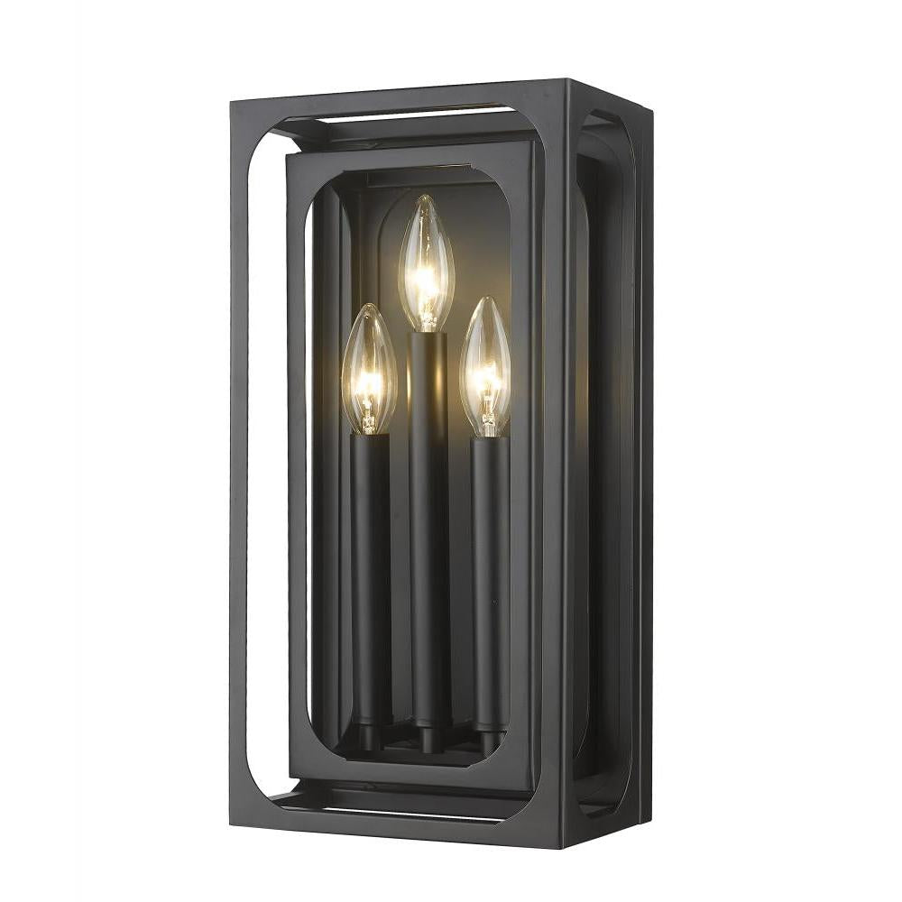 3 Light Wall Sconce-Matte Black
