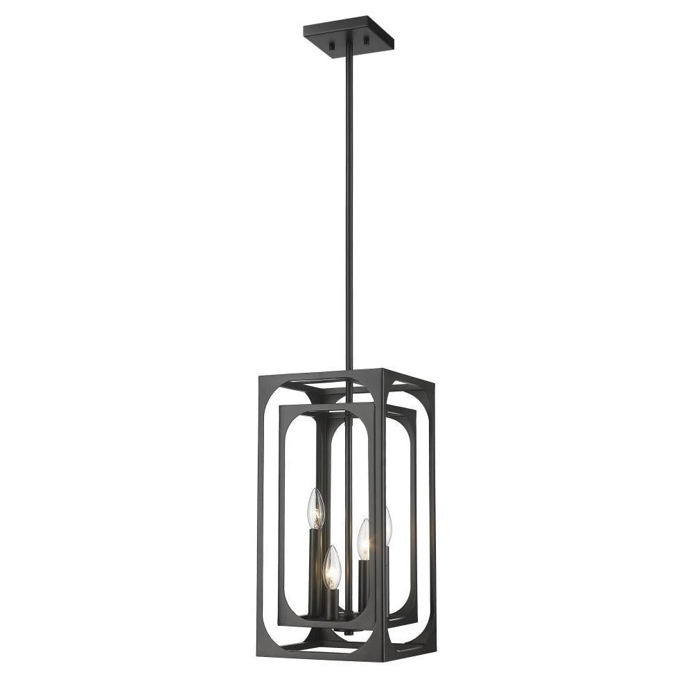 4 Light Chandelier-Matte Black