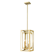 4 Light Chandelier-Rubbed Brass