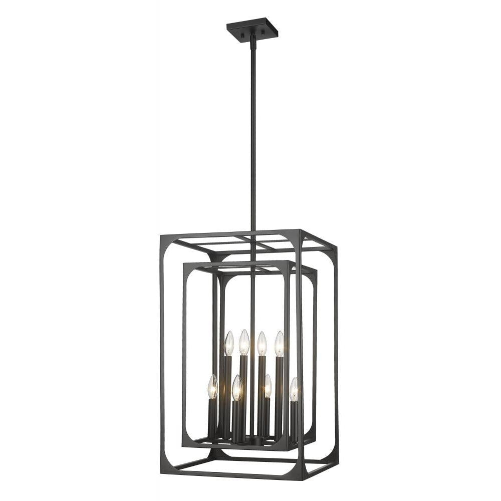 8 Light Chandelier-Matte Black