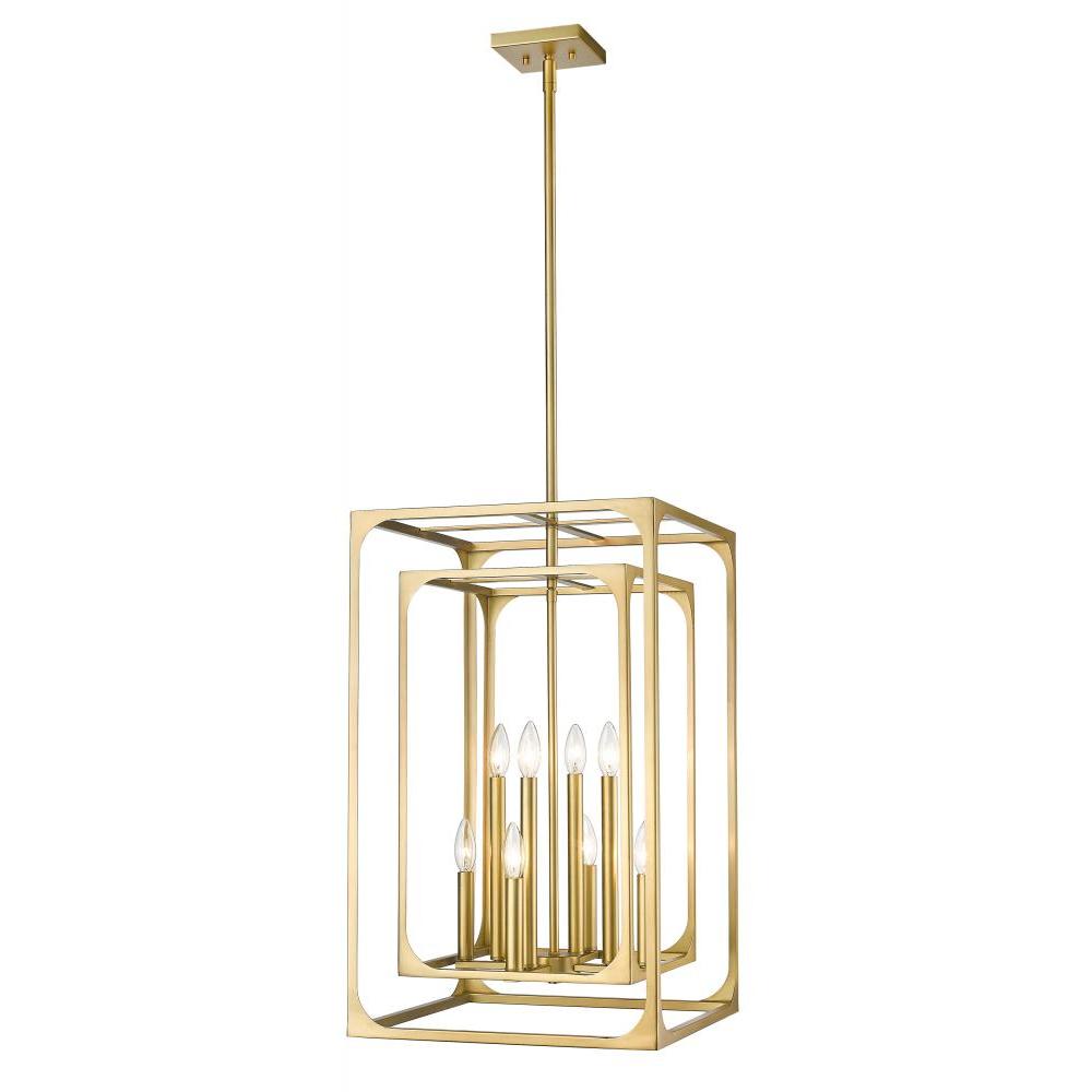 8 Light Chandelier-Rubbed Brass