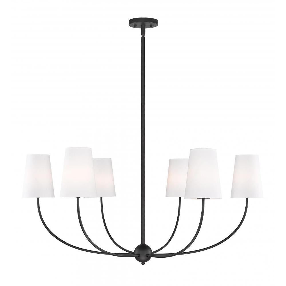 6 Light Chandelier-White