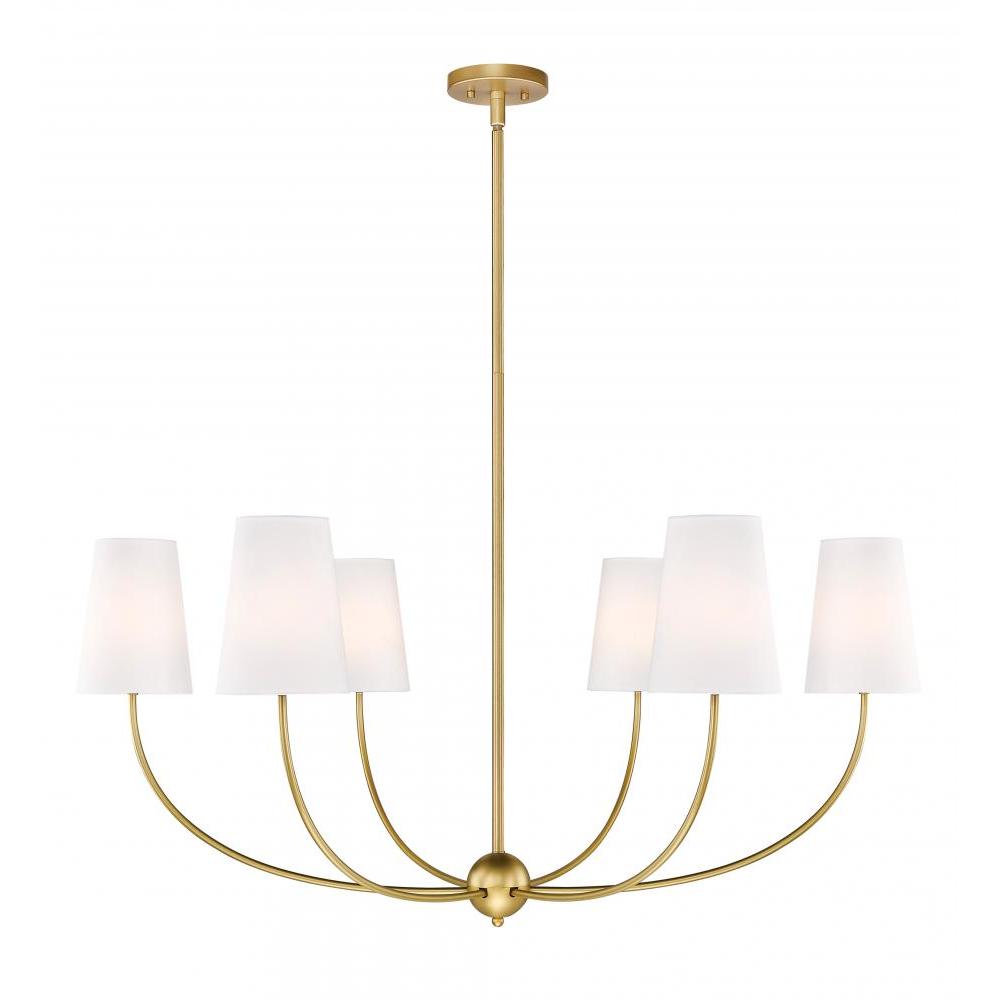6 Light Chandelier-White