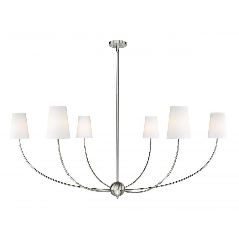 6 Light Chandelier-White