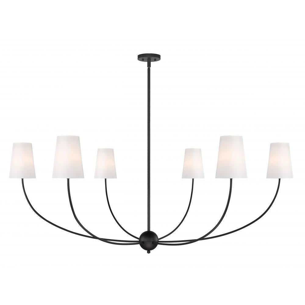 6 Light Chandelier-White