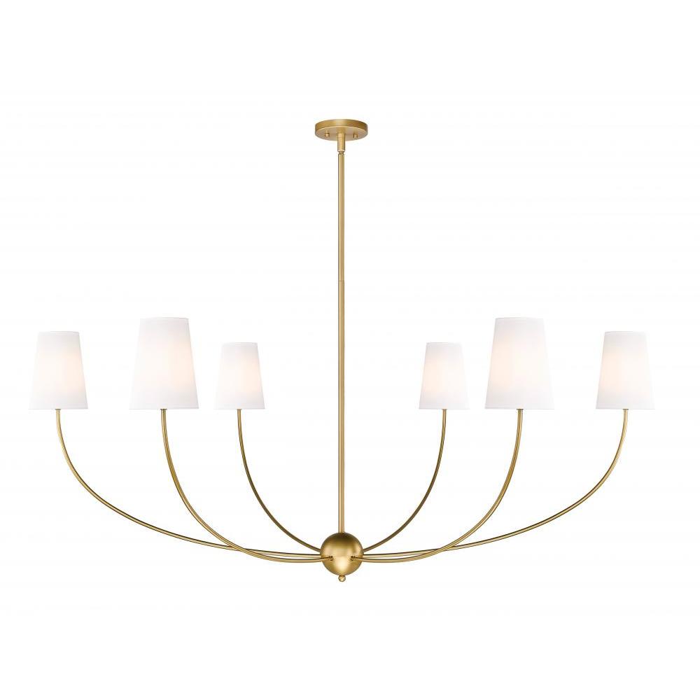 6 Light Chandelier-White