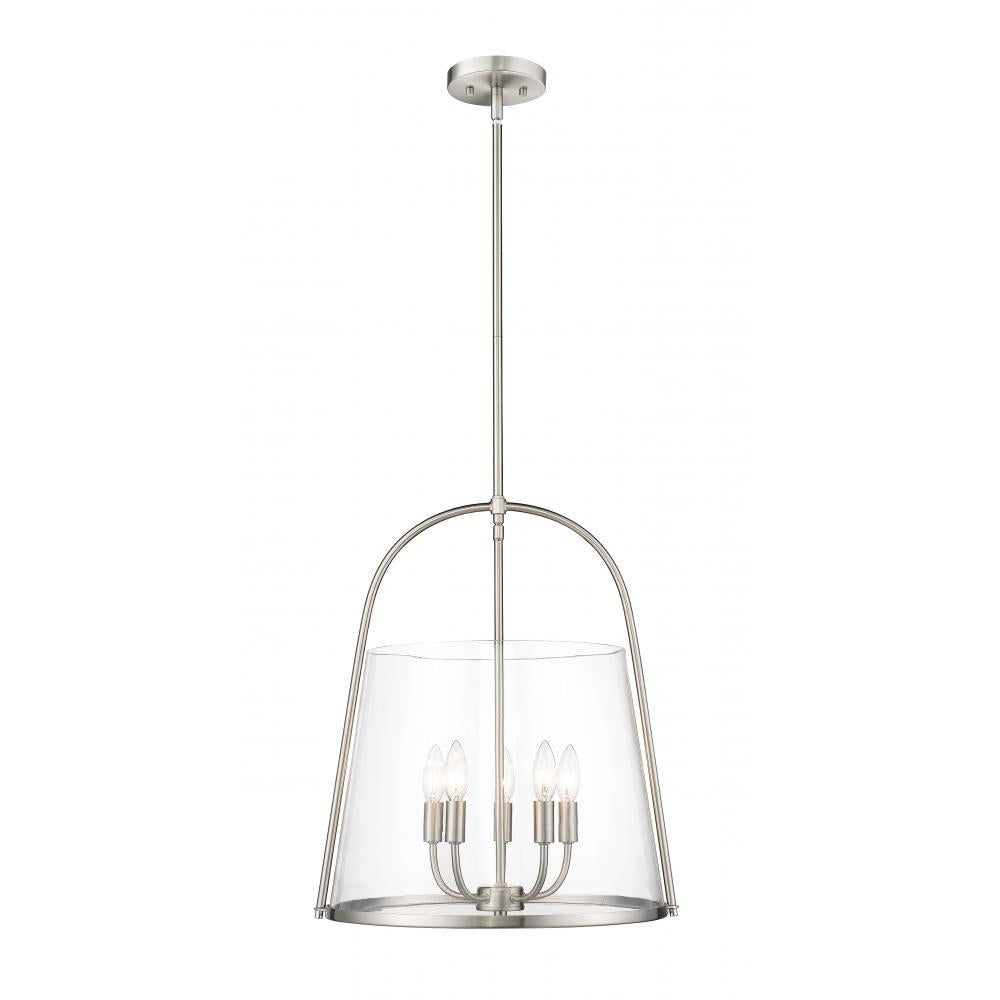5 Light Pendant-Clear
