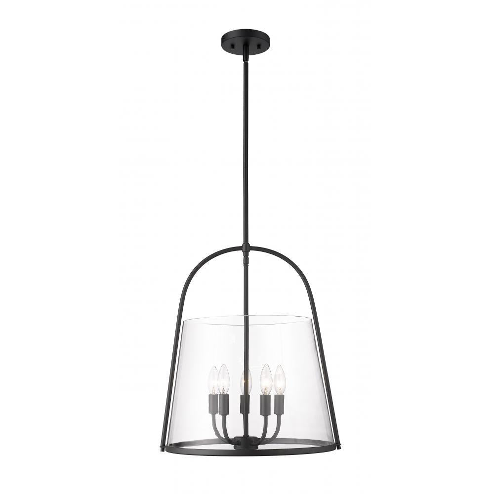 5 Light Pendant-Clear