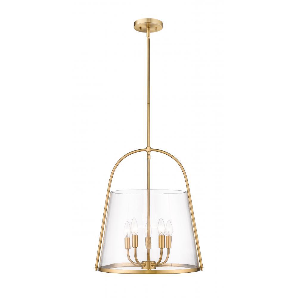 5 Light Pendant-Clear