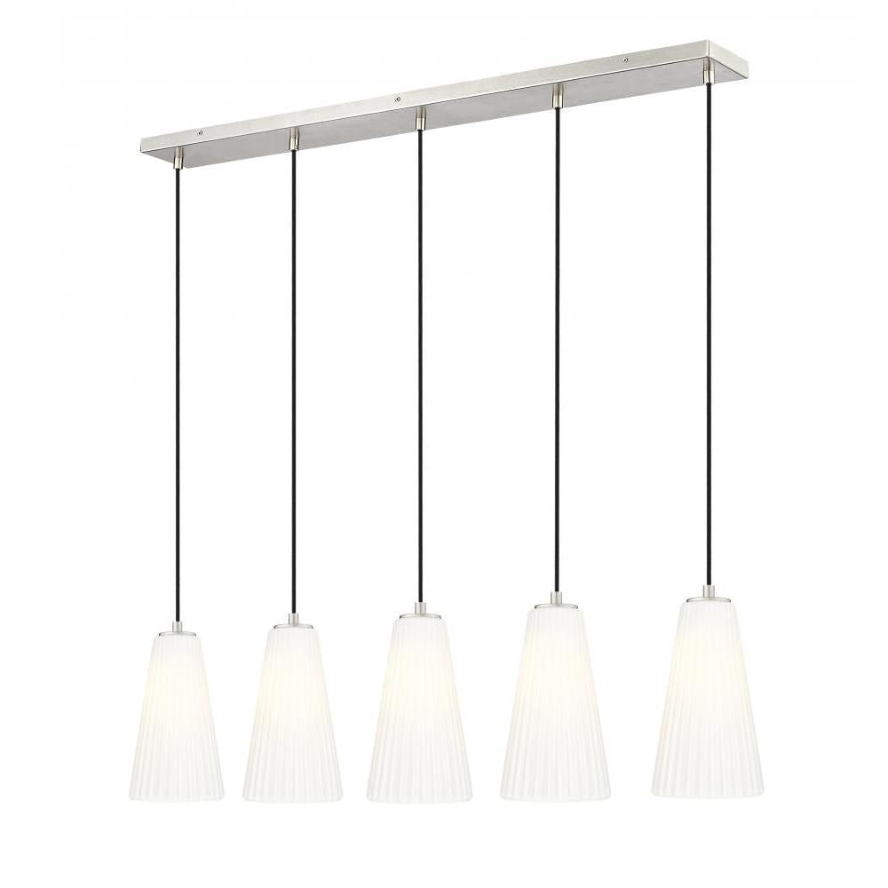 5 Light Linear Chandelier-White