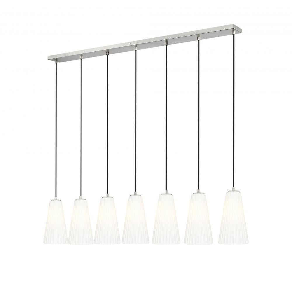 7 Light Linear Chandelier-White