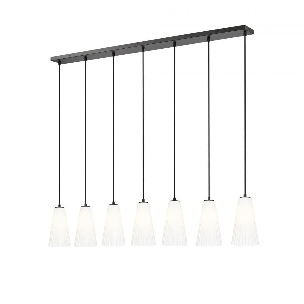 7 Light Linear Chandelier-White