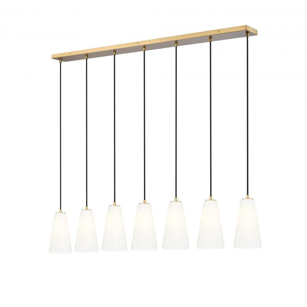 7 Light Linear Chandelier-White