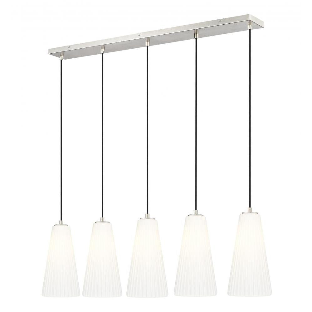 5 Light Linear Chandelier-White