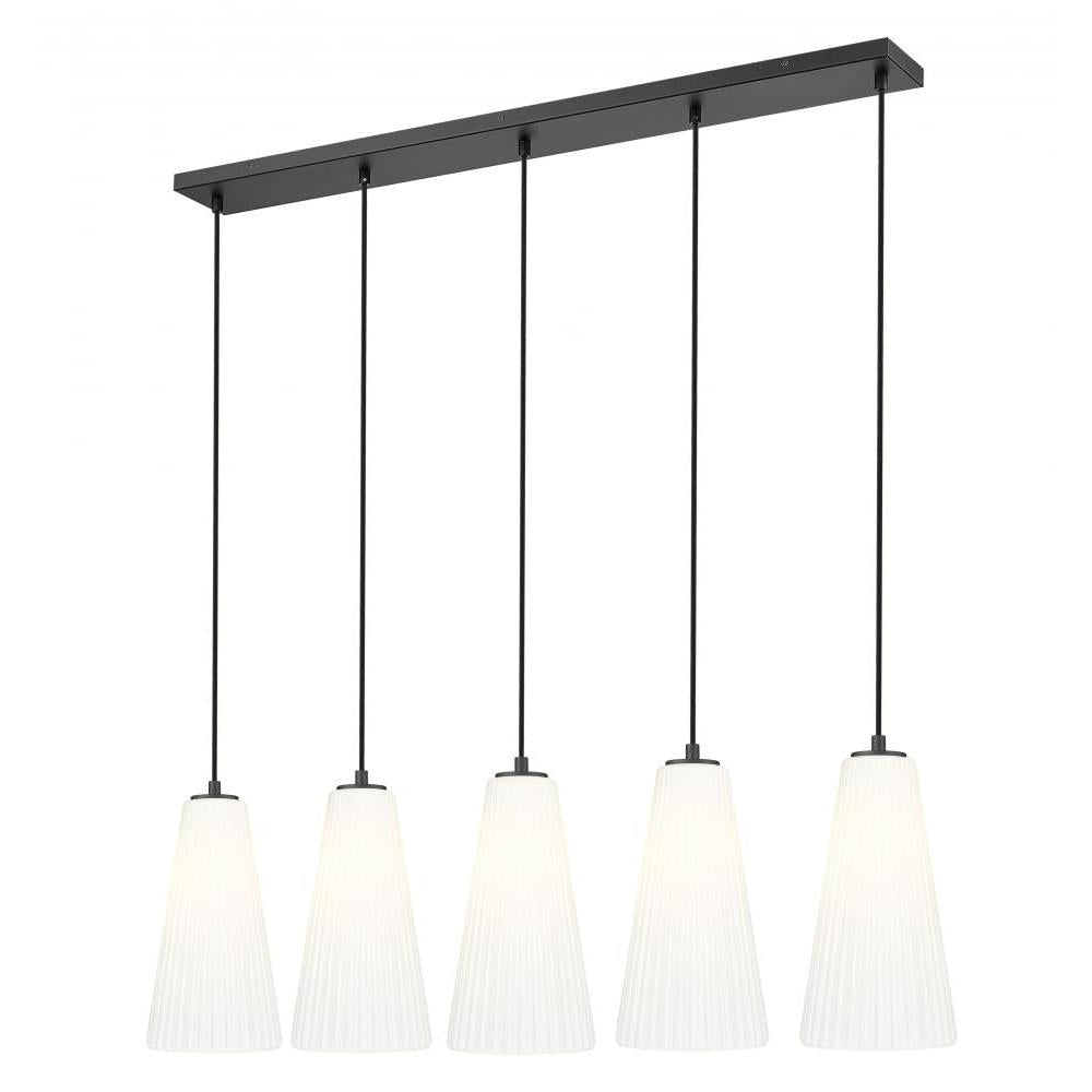 5 Light Linear Chandelier-White