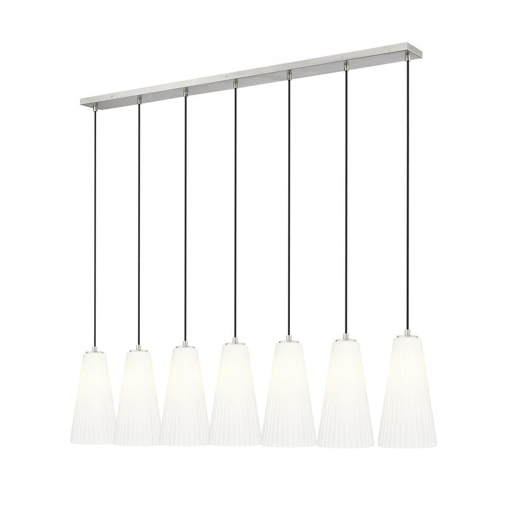 7 Light Linear Chandelier-White