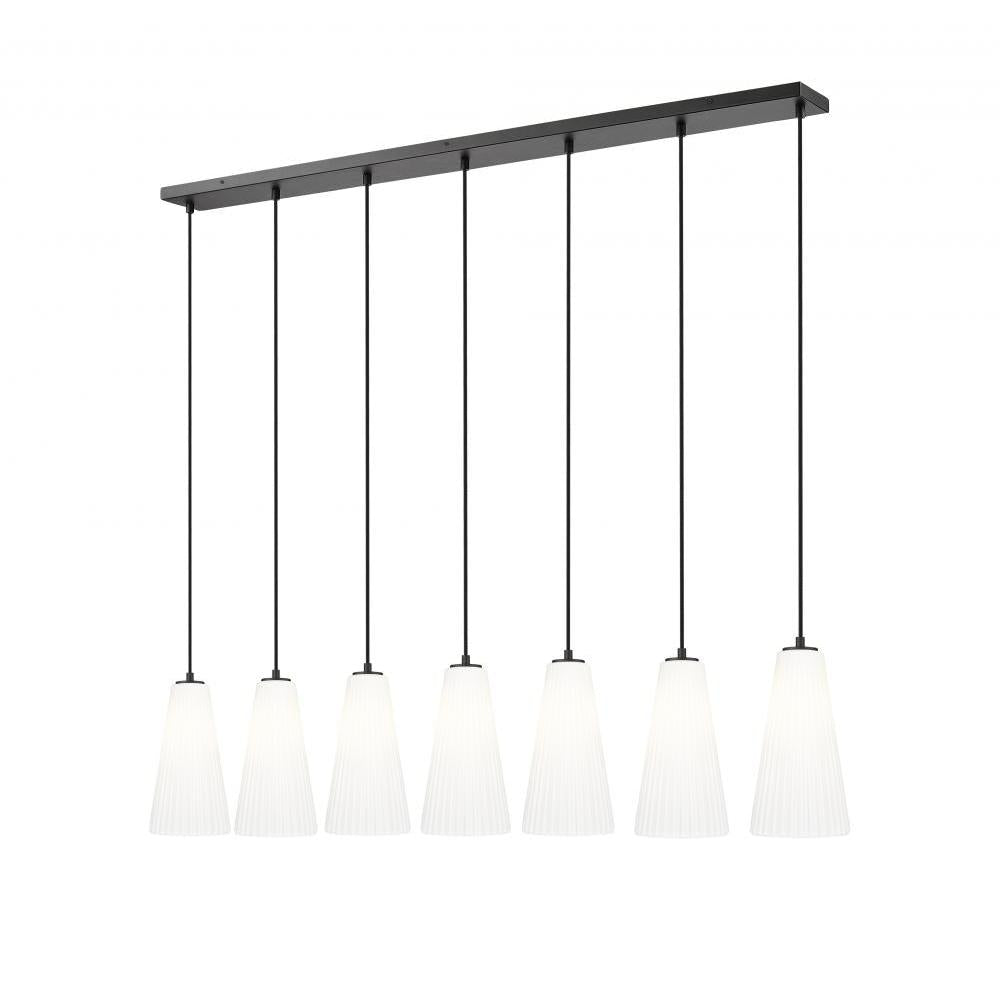 7 Light Linear Chandelier-White