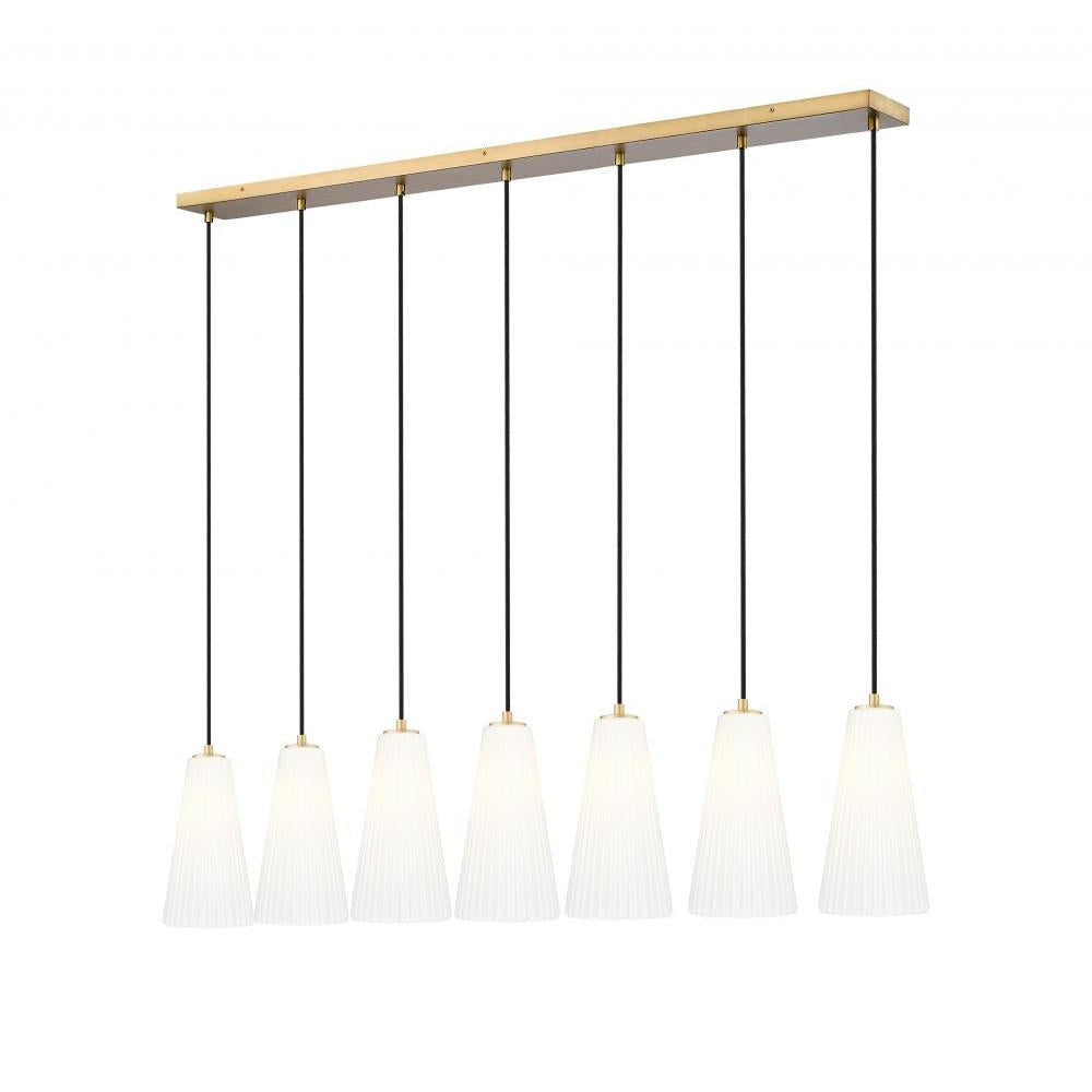 7 Light Linear Chandelier-White