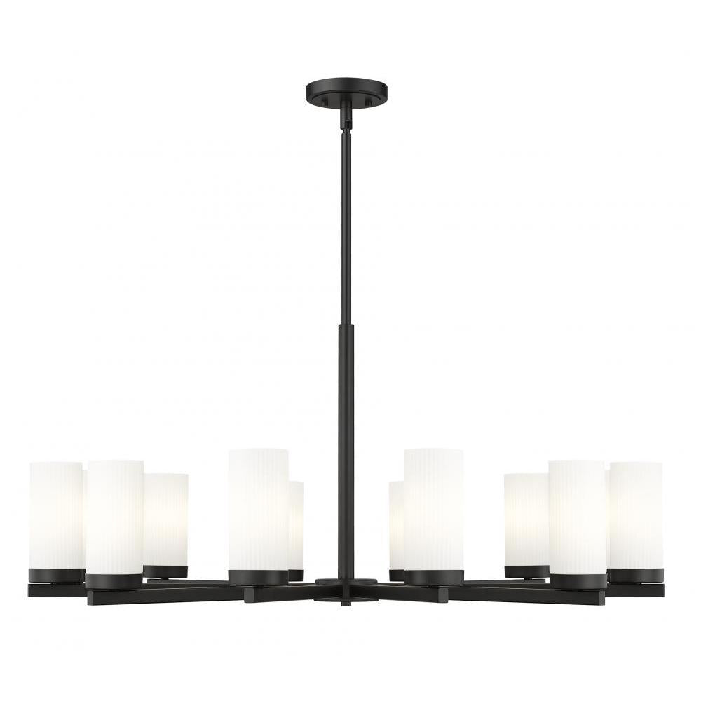 12 Light Chandelier-White