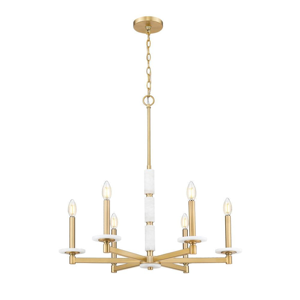 6 Light Chandelier-Alabaster