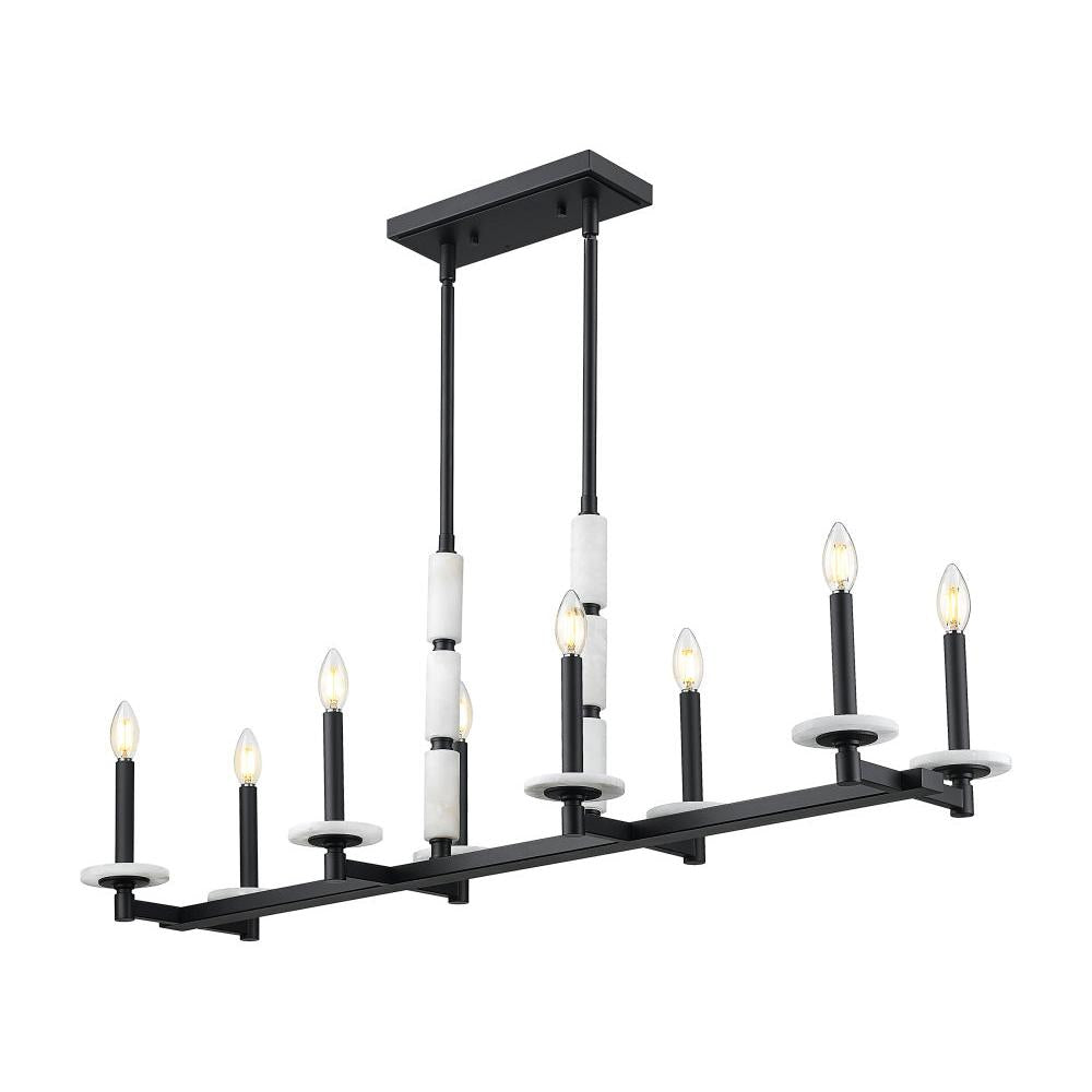 8 Light Linear Chandelier-Alabaster