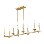 8 Light Linear Chandelier-Alabaster