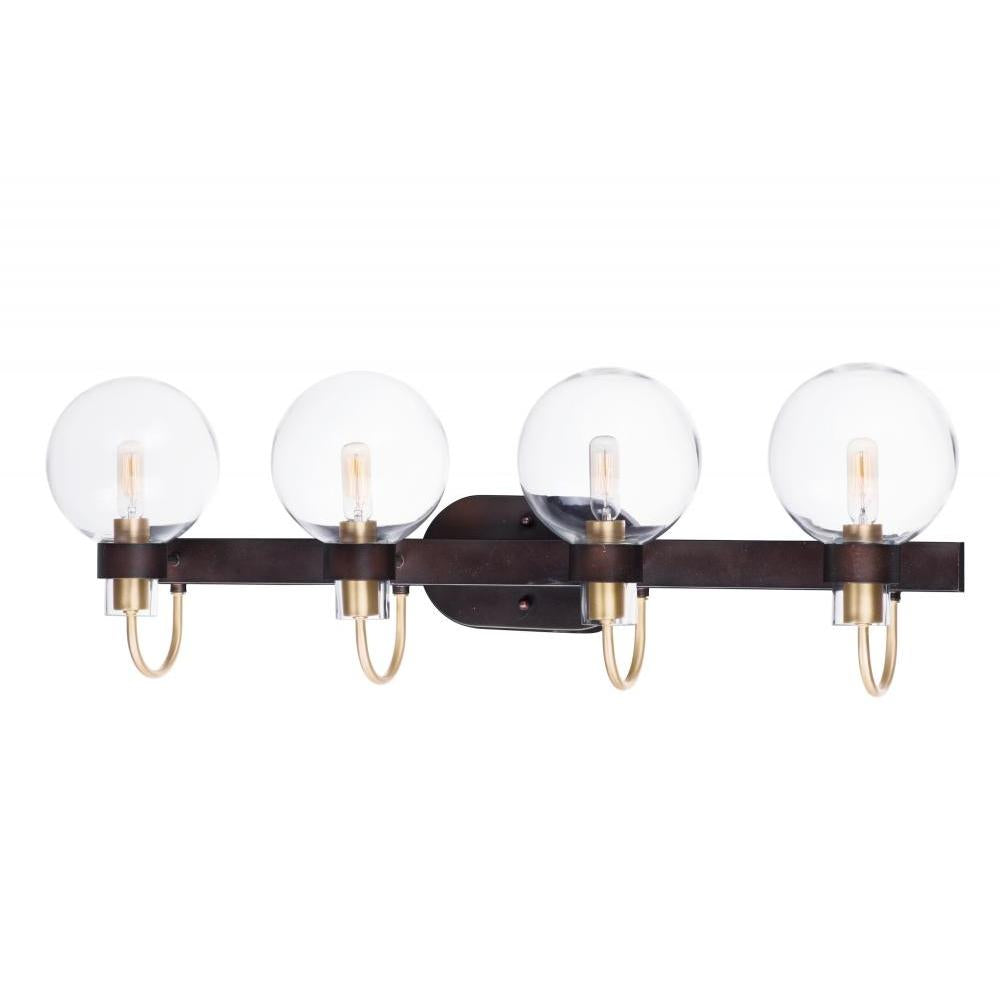 Bauhaus 33 Inch Bathroom Vanity - Bronze / Satin Brass