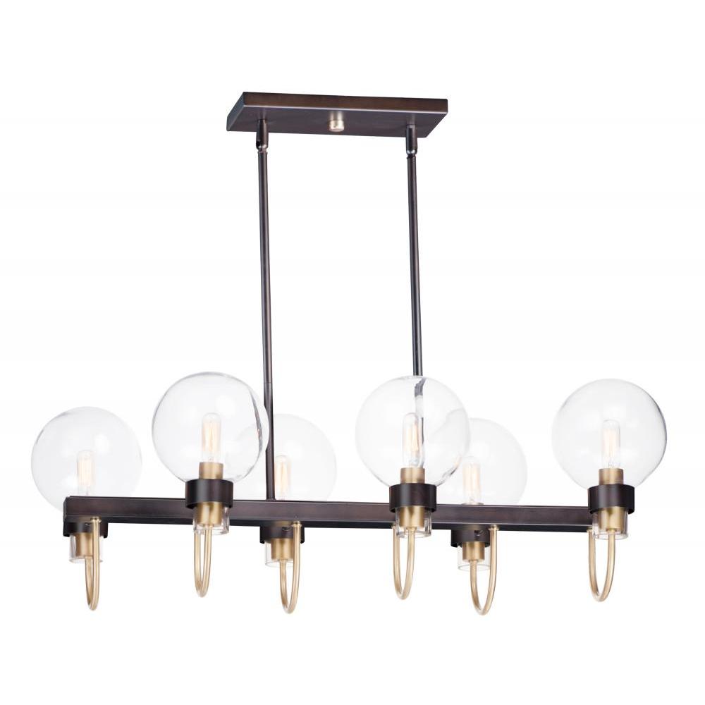 Bauhaus 31.5 Inch Linear Pendant – Bronze / Satin Brass