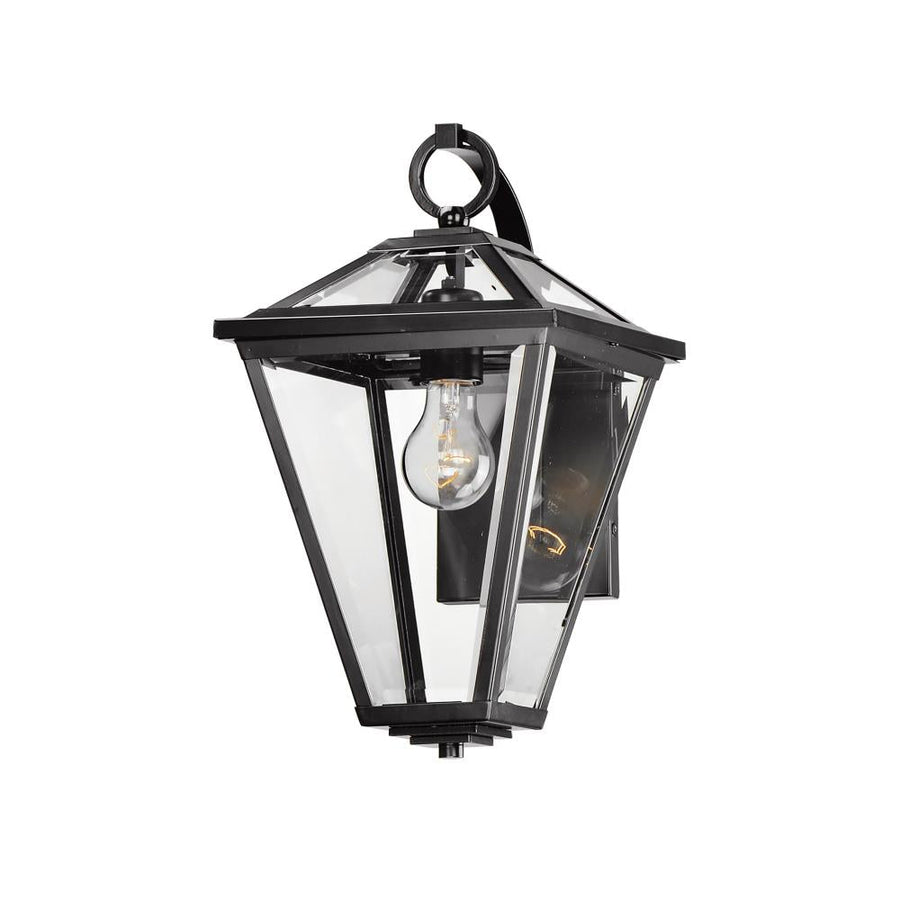 Prism 9 Inch Outdoor Wall Lantern – Black