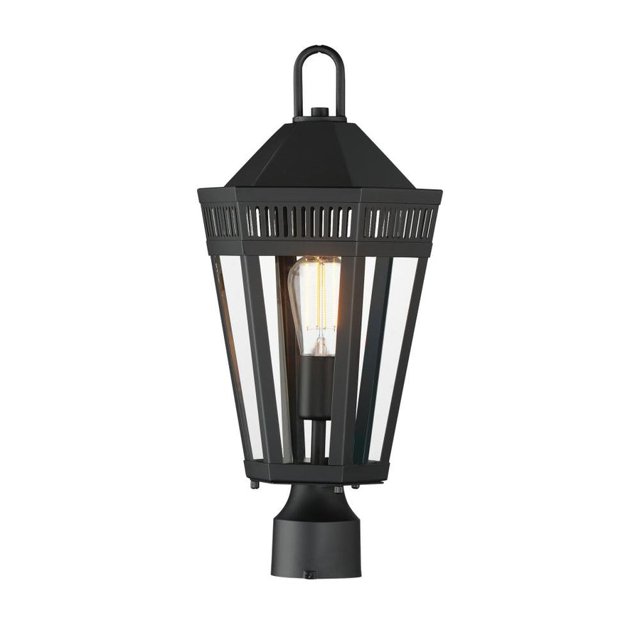 Oxford 7.75 Inch Outdoor Post Lantern – Black