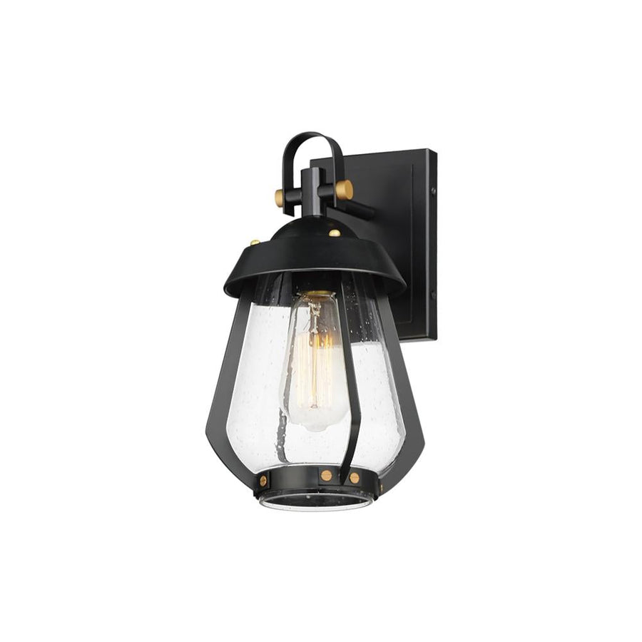 Mariner 6.25 Inch Outdoor Wall Lantern – Black / Antique Brass