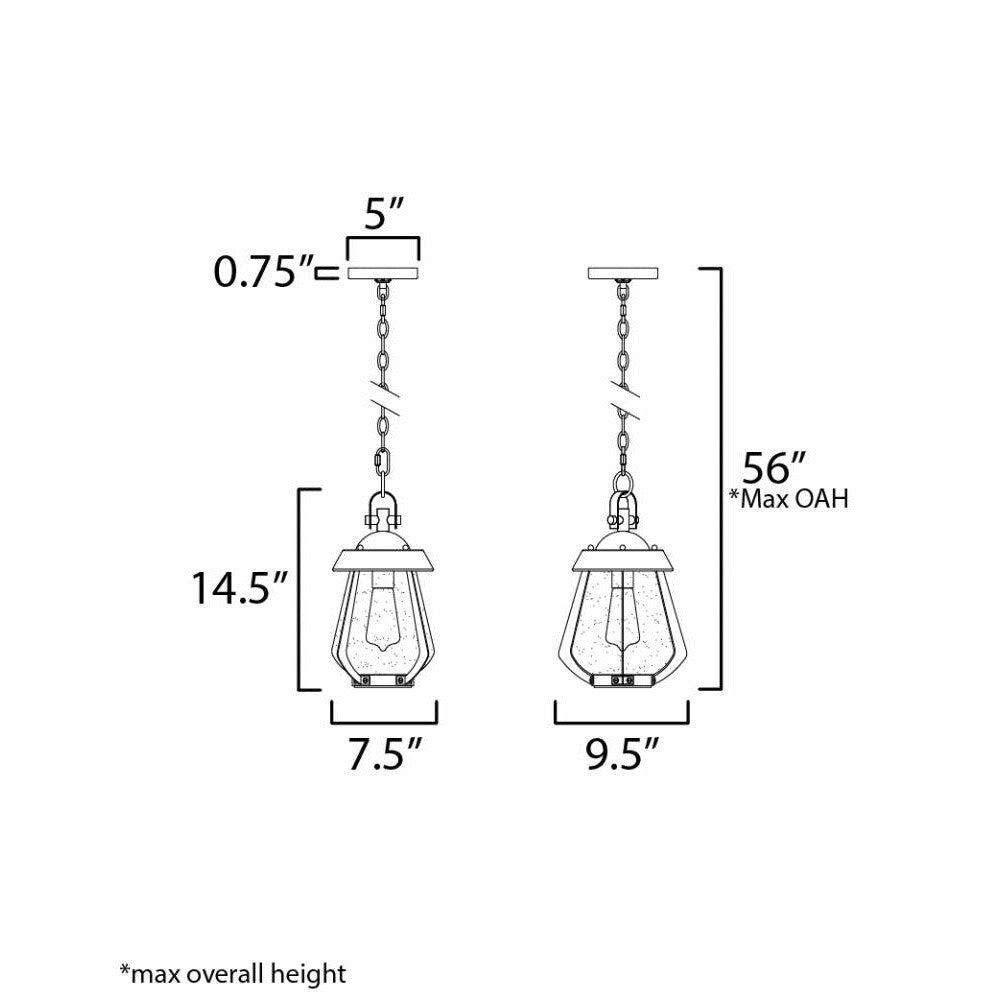 Maxim Lighting MARINER 30621CDBKAB Pendant - Antique Brass