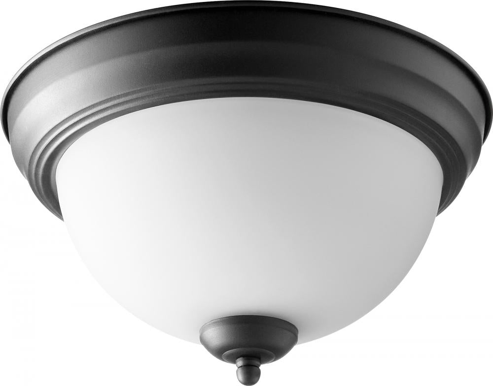 Quorum Lighting 3063-11-69 Flush Mount Traditional - Textured Black W Satin Opal