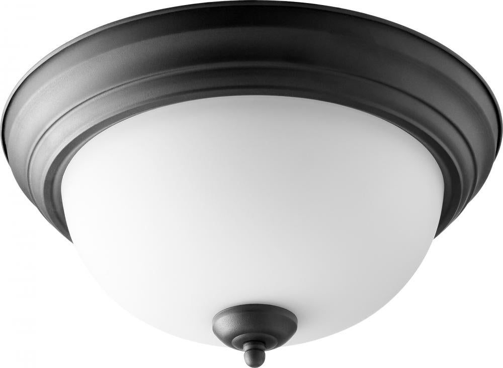 Quorum Lighting 3063-13-69 Flush Mount Traditional - Textured Black W Satin Opal