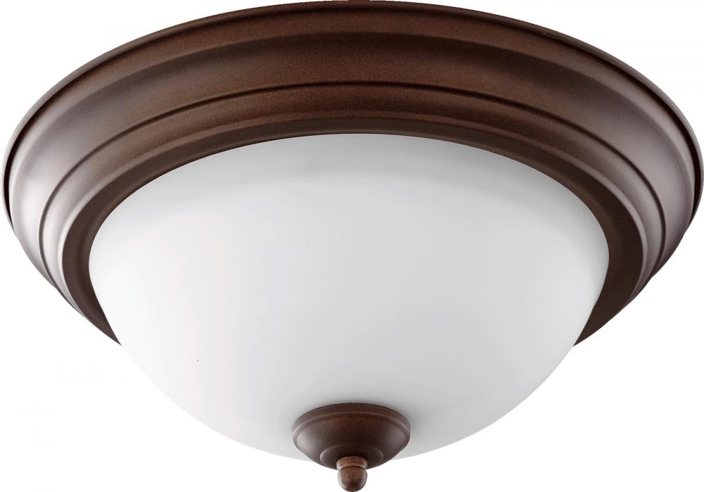 Quorum Lighting 3063-13-86 Flush Mount Traditional - Oiled Bronze W Satin Opal