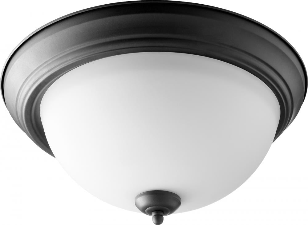 Quorum Lighting 3063-15-69 Flush Mount Traditional - Textured Black W Satin Opal