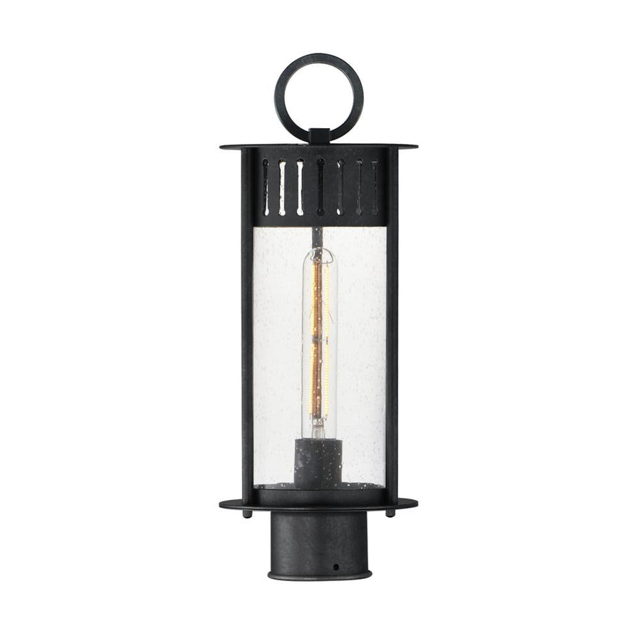 Windsor 6.5 Inch Outdoor Post Lantern – Black Patina