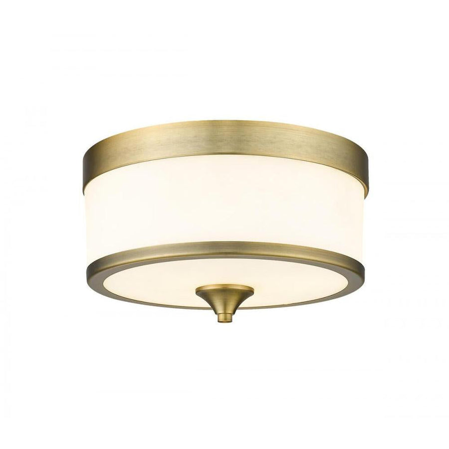 3 Light Flush Mount Light-Etched White