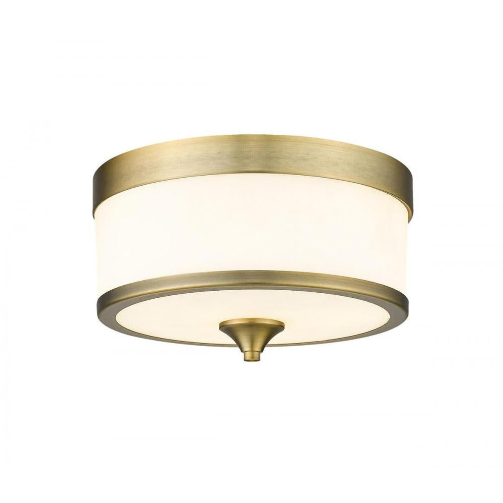 3 Light Flush Mount Light-Etched White