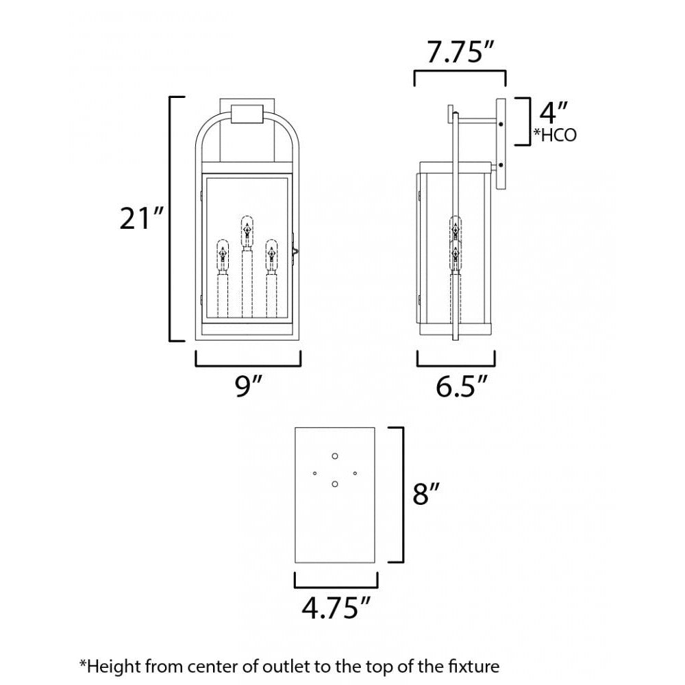 Maxim Lighting BONHAM 30804CLBK Sconce - Black