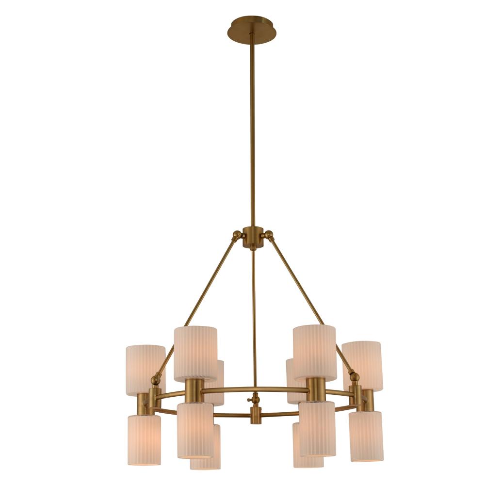 Kalco Lighting HARLOWE 308470WB Chandelier Art Deco - Winter Brass