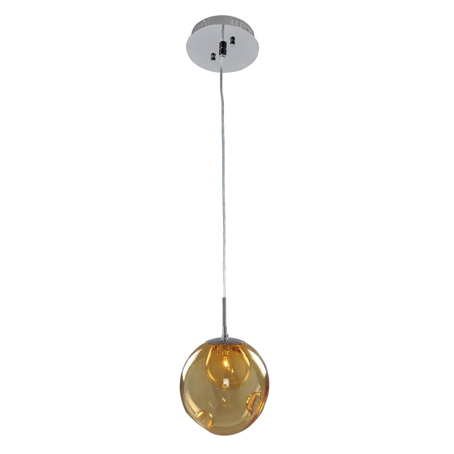 Meteor 6 Inch Pendant – Chrome – 309510CH/AMBER