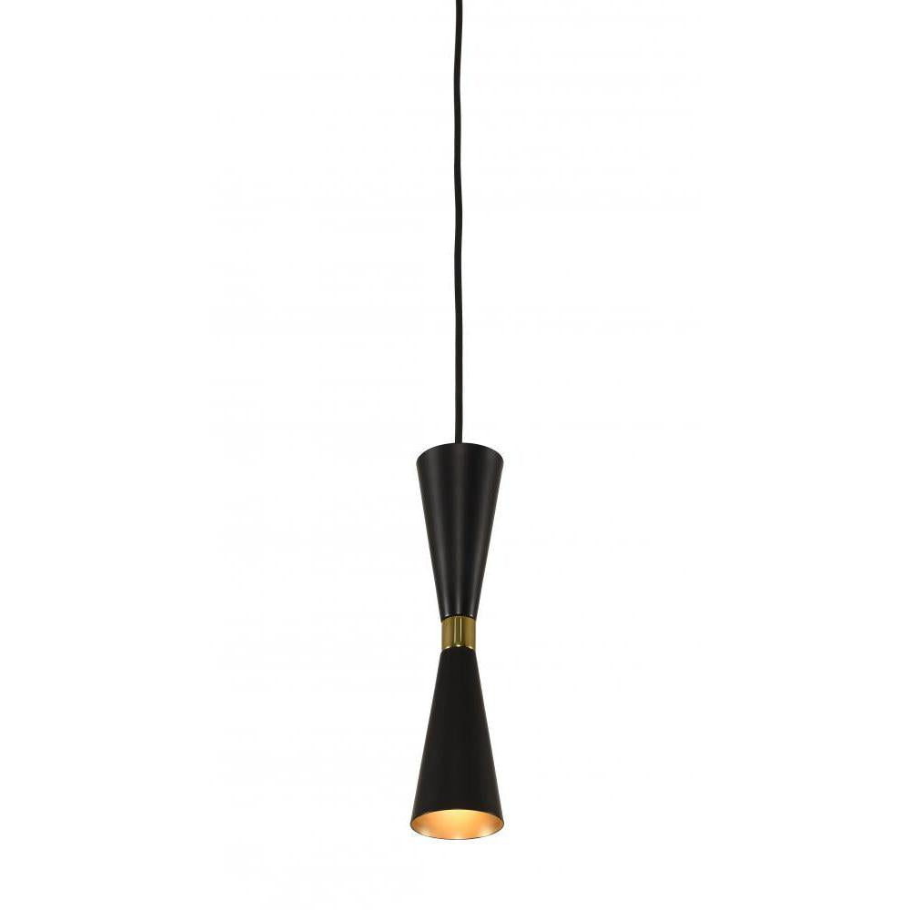 Milo 5 Inch Pendant – White and Vintage Brass – 310410BVB