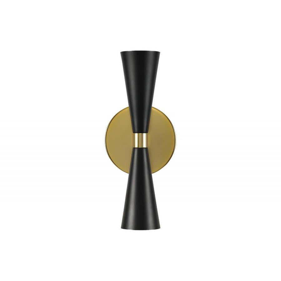 Milo 5 Inch Wall Sconce – White and Vintage Brass – 310422BVB
