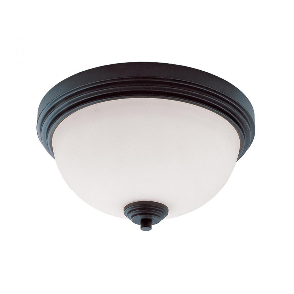2 Light Flush Mount Light-Matte Opal